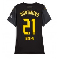 Borussia Dortmund Donyell Malen #21 Bortatröja Kvinnor 2024-25 Korta ärmar